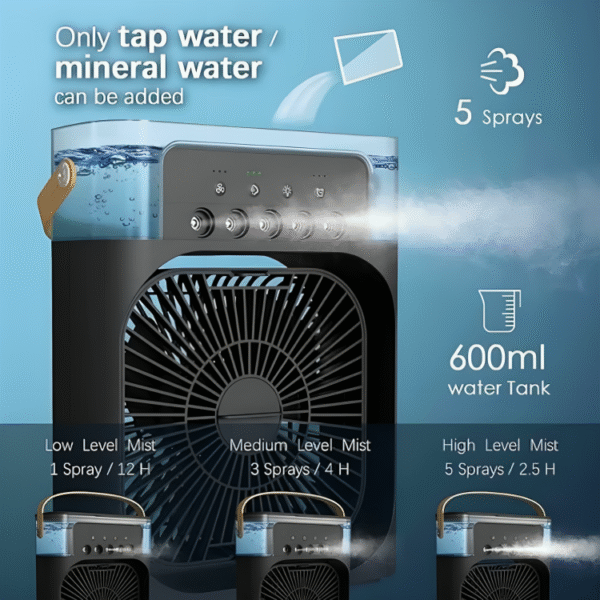 Mini Cooling Fan – Personal Portable Air Cooler & Mini Air Conditioner for Home, Office & Travel - Image 2