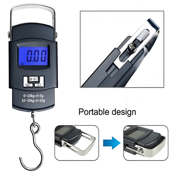Portable Luggage Weighing Scale – 50kg Capacity Digital Hanging Weight Machine - Image 2