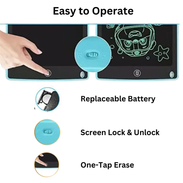 12 Inch LCD Writing Pad | Digital Reusable Drawing & Writing Tablet for Kids - Image 4